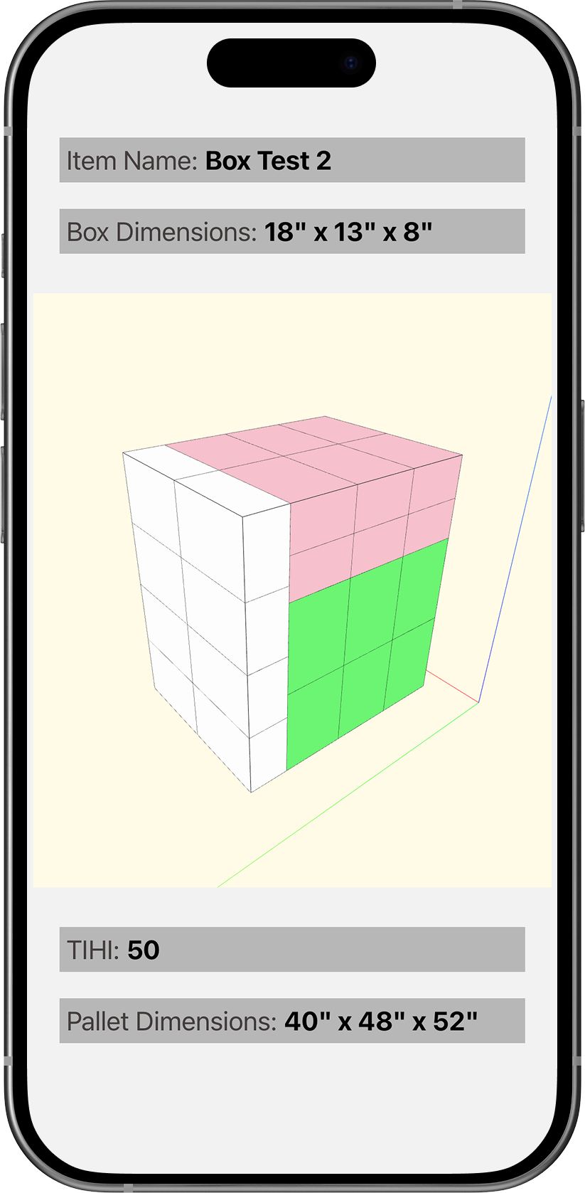 Optimal Pallet Configuration app preview